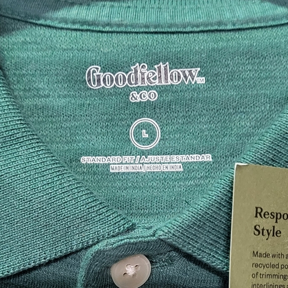 Goodfellow & Co Men's NWT Green Standard Fit Short Sleeve Polo Shirt Size Large - Picture 4 of 8